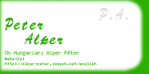 peter alper business card